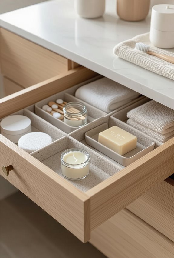 organized minimalist bathroom drawer