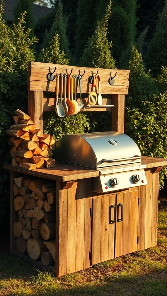 organized outdoor cooking storage