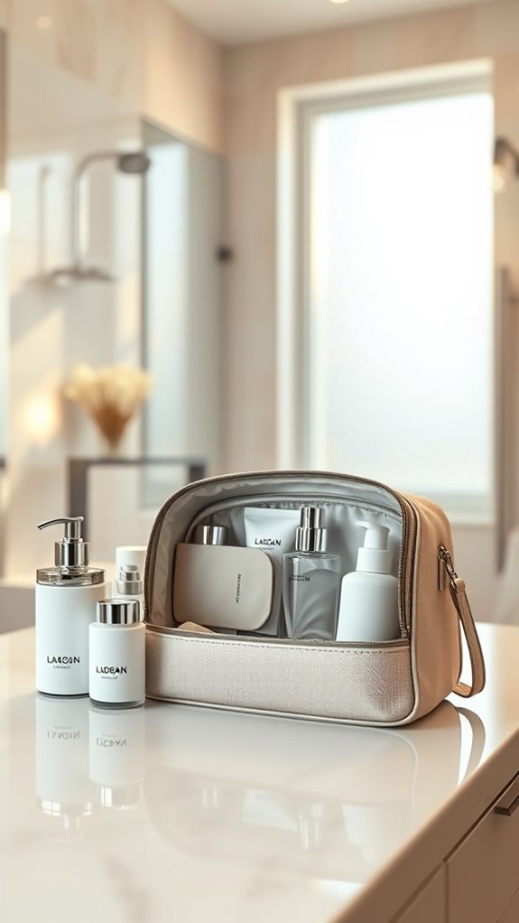 organized travel toiletry essentials