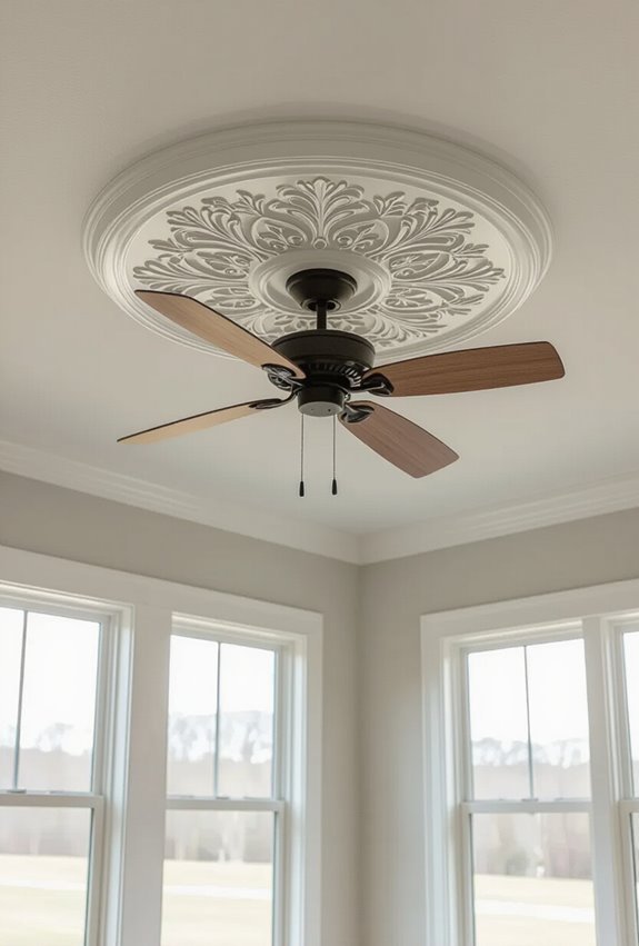 ornate ceiling medallion focal point