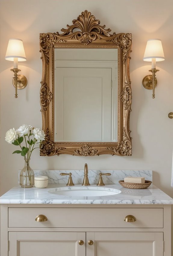 ornate gilded beveled mirrors