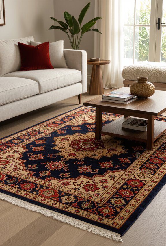 ornate hand tufted tribal rugs