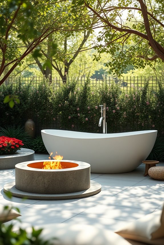 outdoor bathing with ambiance