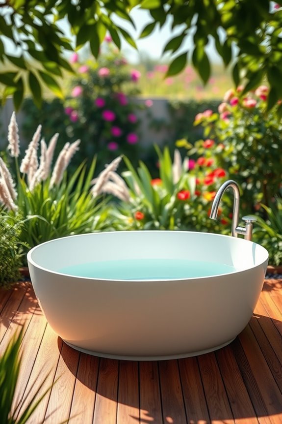 outdoor bathtub relaxation oasis
