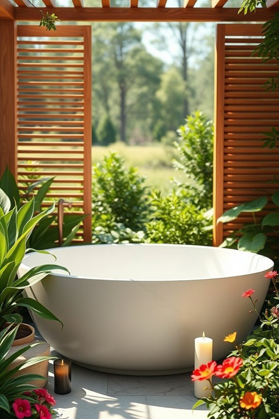 outdoor bathtubs with privacy