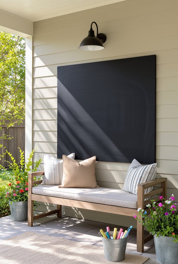 outdoor chalkboard patio wall