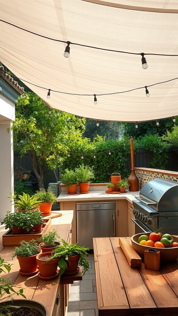 outdoor cooking shade solutions