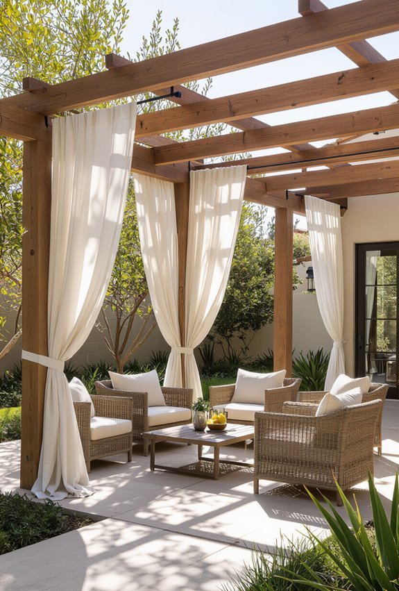 outdoor curtains enhance privacy and style