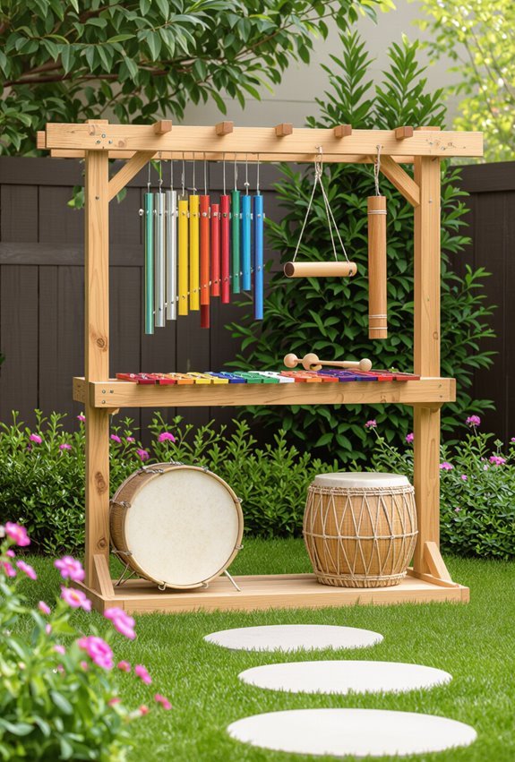 outdoor diy kids music station
