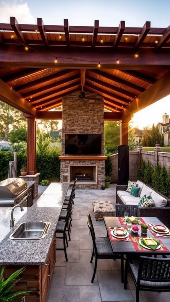 outdoor entertainment with television