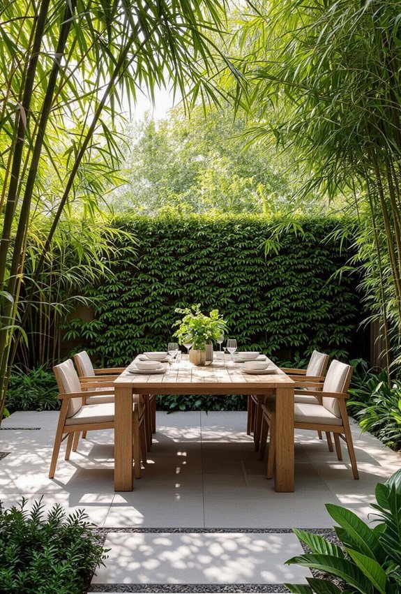 outdoor folding lit dining space
