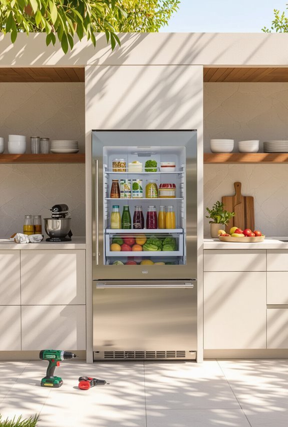 outdoor kitchen fridge convenience