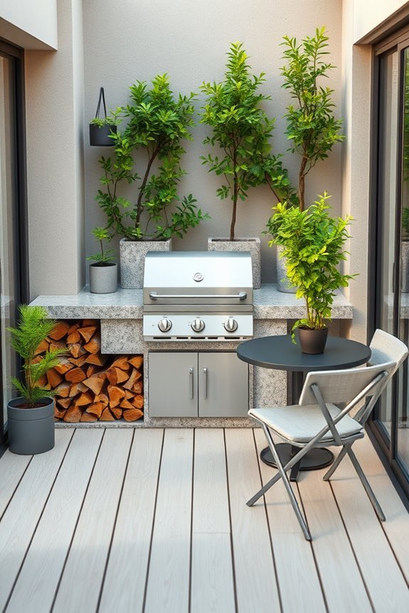 outdoor kitchen grilling area