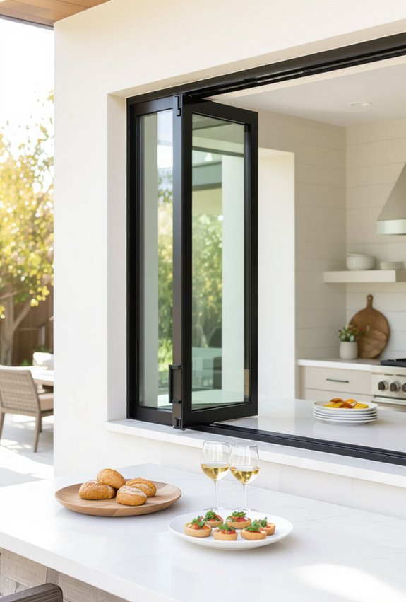 outdoor kitchen pass through efficiency