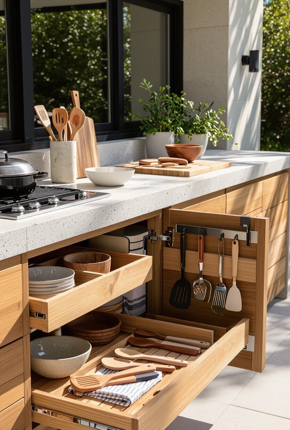 outdoor kitchen tool organization