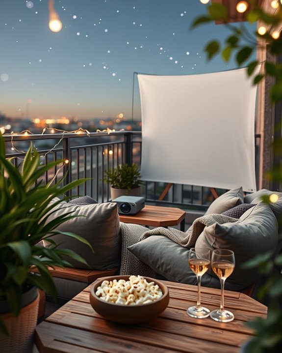 outdoor movie night setup