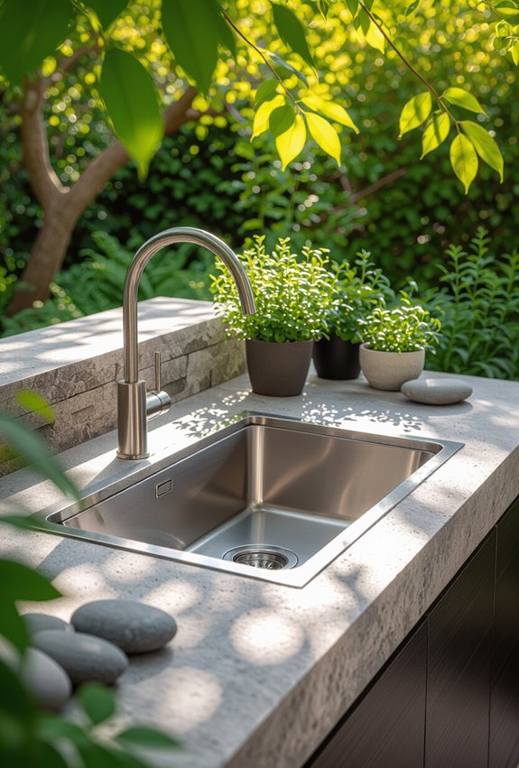 outdoor sink with greywater reuse