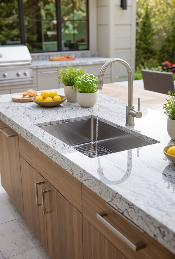 outdoor sink with plumbing