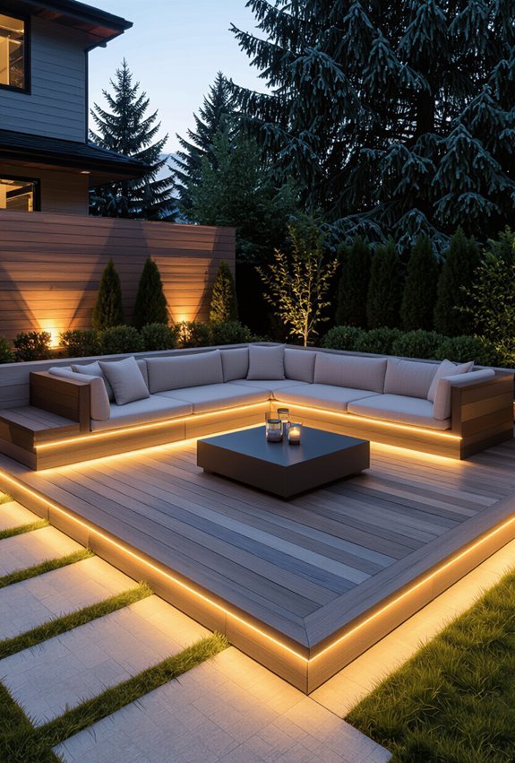 outline seating with leds