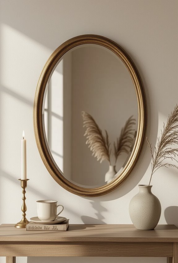 oval beveled vintage mirrors