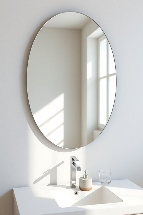 oval mirrors enhance bathroom aesthetics