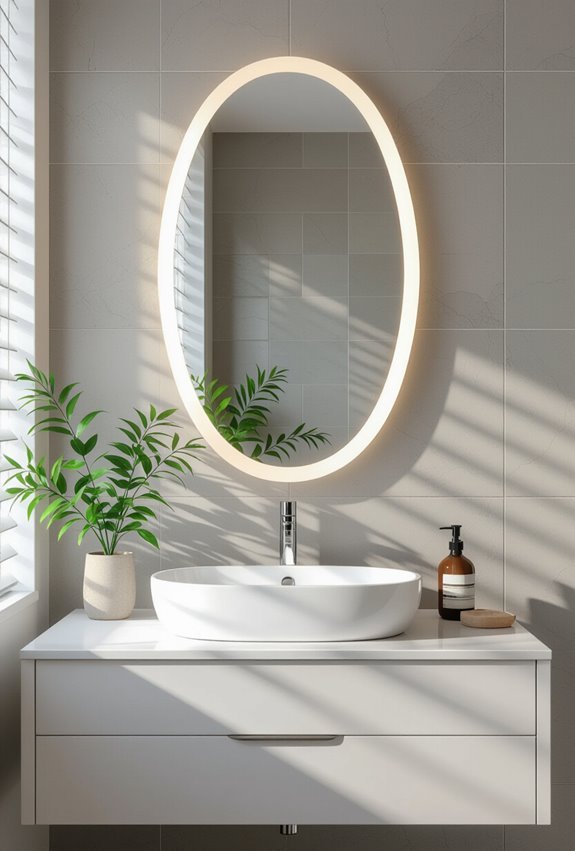 oval mirrors soften angles