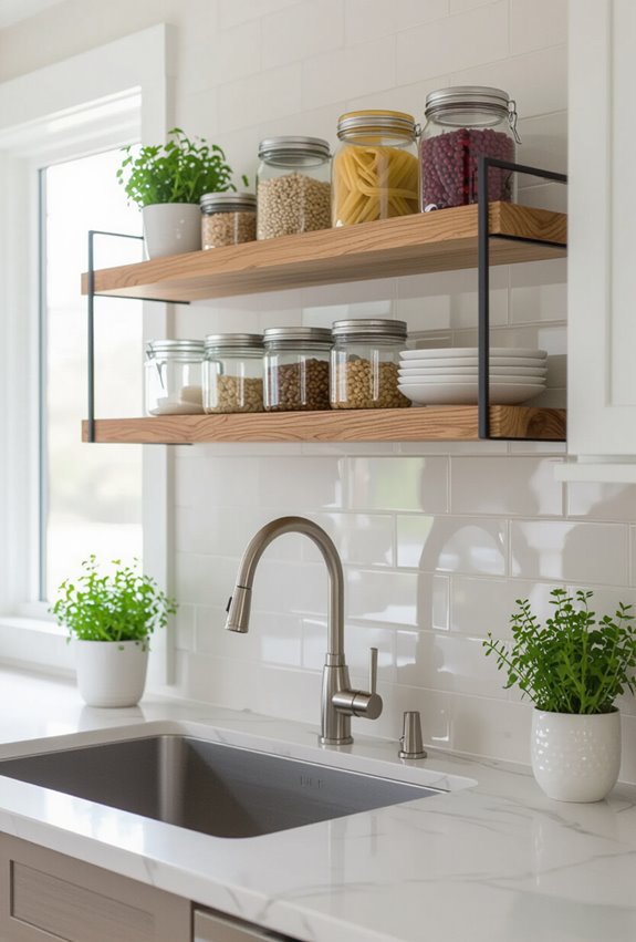 over sink sliding herb shelves