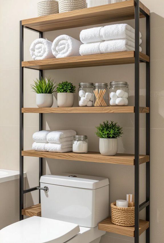 over toilet vertical storage solution