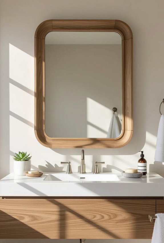 oversized framed bathroom mirrors