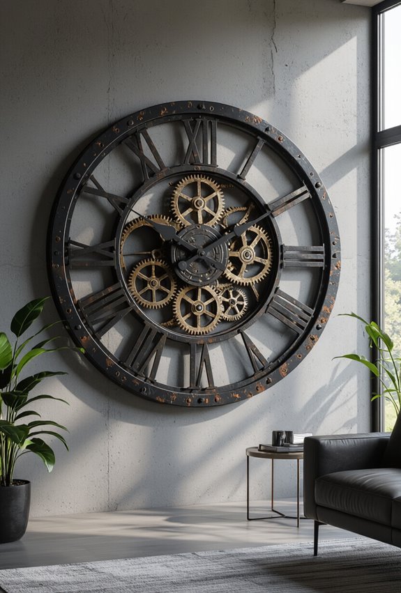 oversized industrial mechanical wallclock
