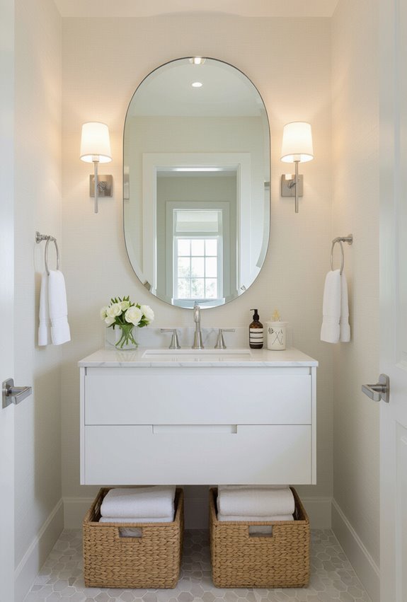 oversized round mirror focal point
