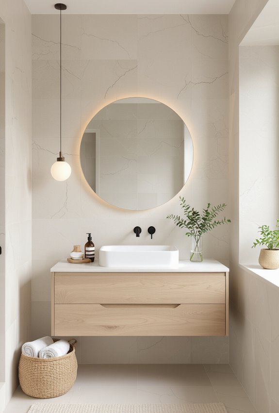 oversized tiles minimize grout