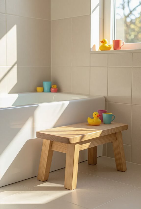 padded bench with safety rails