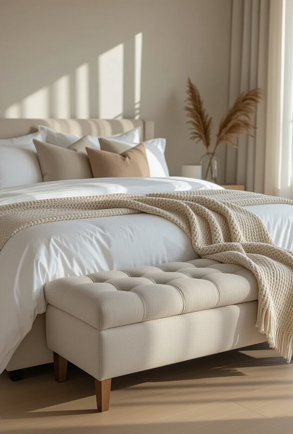 padded storage bench enhances comfort