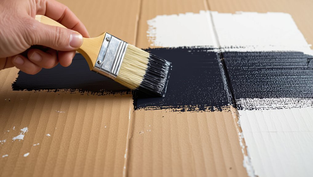 paint absorption affects cardboard