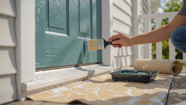 paint exterior door in place