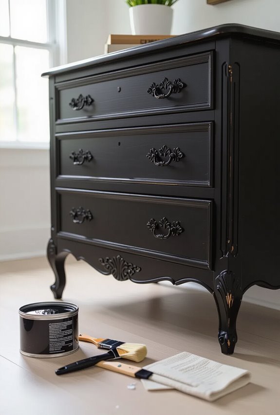 paint vintage furniture black