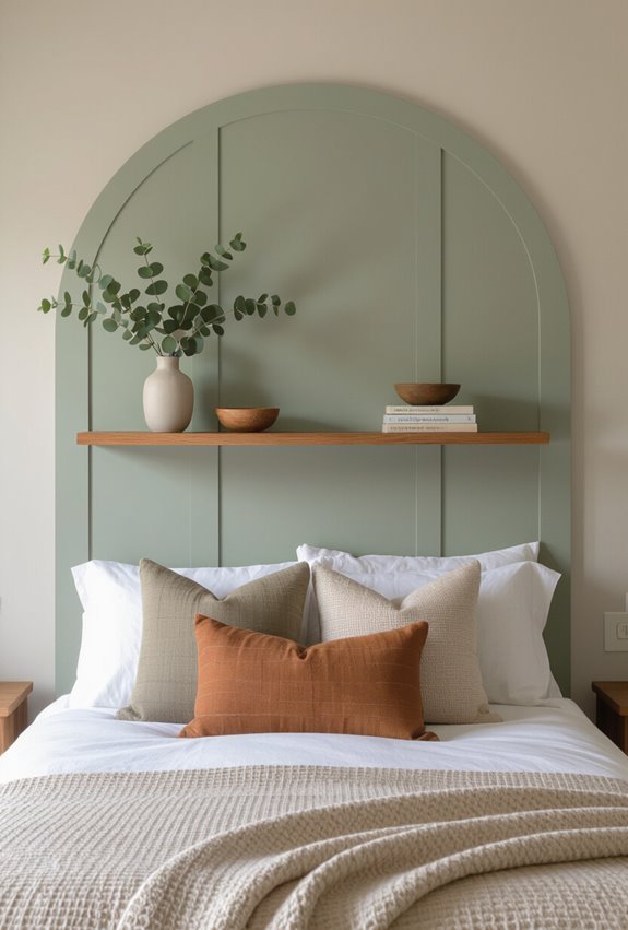 painted backboard frames shelf