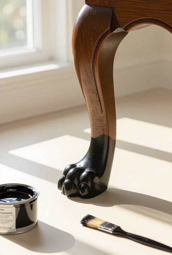 painted ball and claw legs