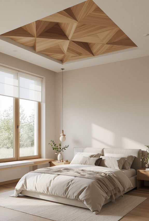 painted beams and lanterns
