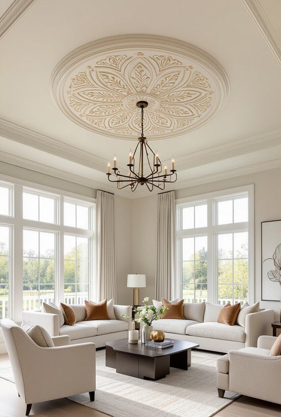 painted ornate ceiling medallions