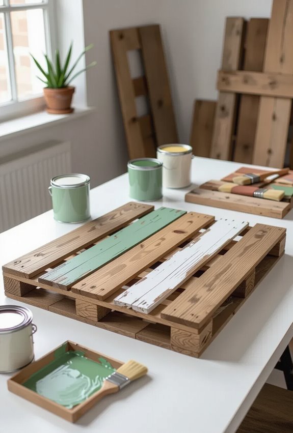 painted rustic pallet wallart