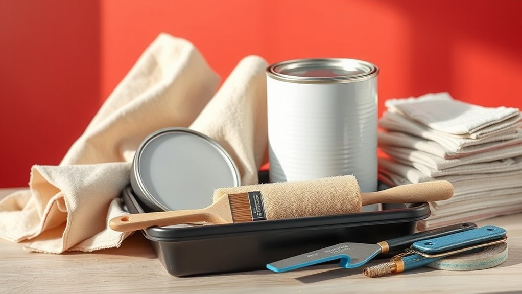 painting supplies and preparation