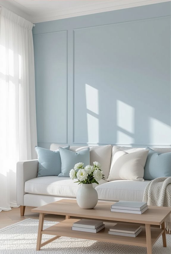 pale blue white trim