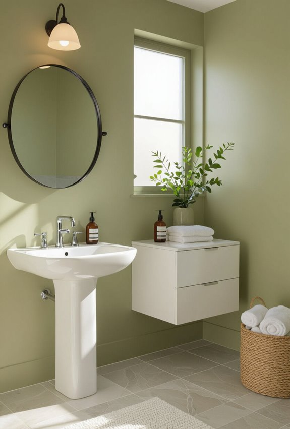 pale olive and white