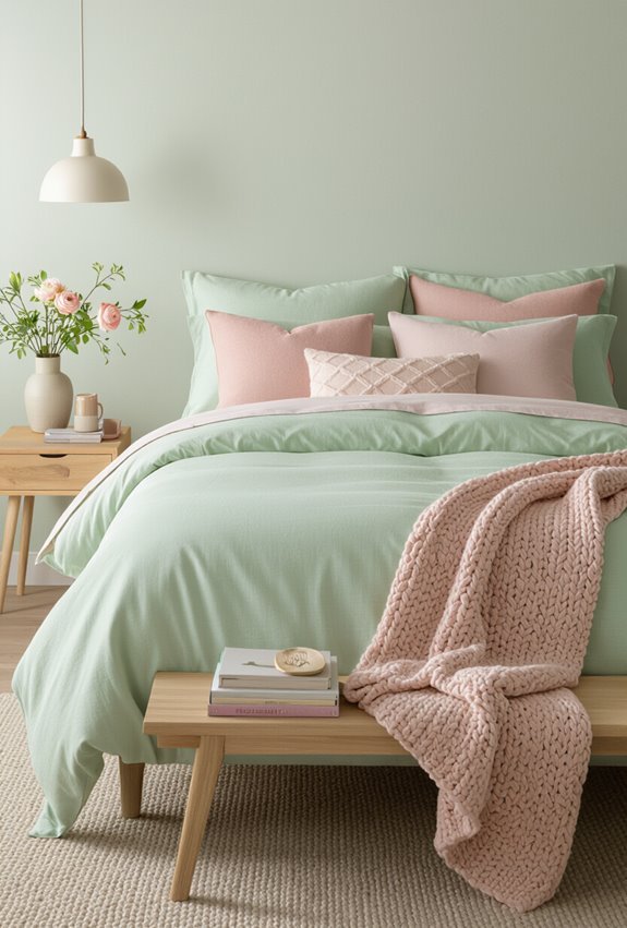 pale pistachio with blush