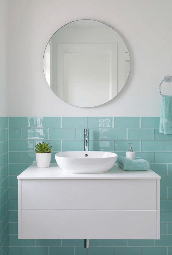 pale turquoise coastal bathroom vibe