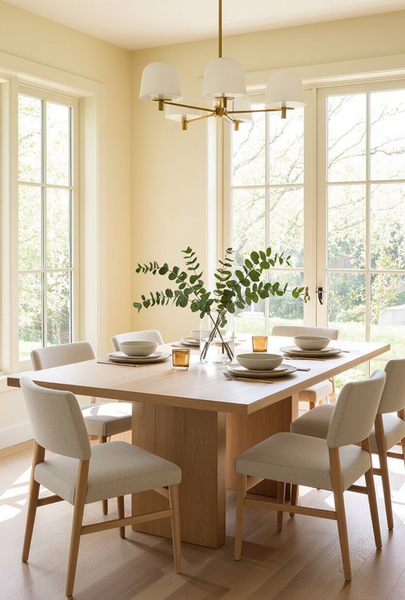 pale yellow scandinavian dining warmth