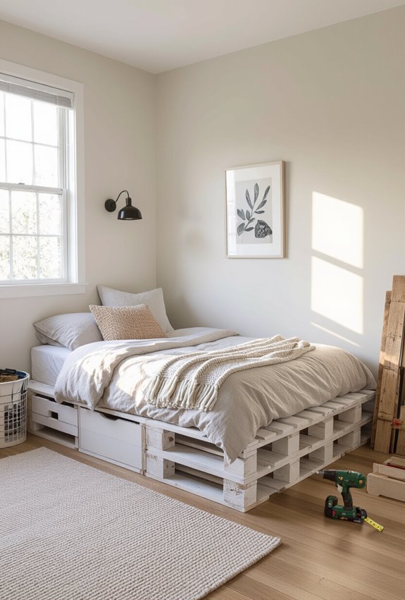 pallet bed with storage