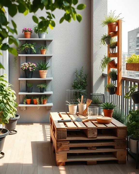 pallet furniture and planters